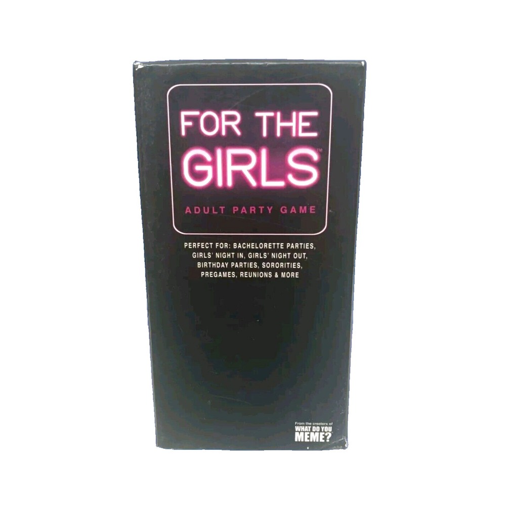 For The Girls Adult Party Game - Black with Pink Text